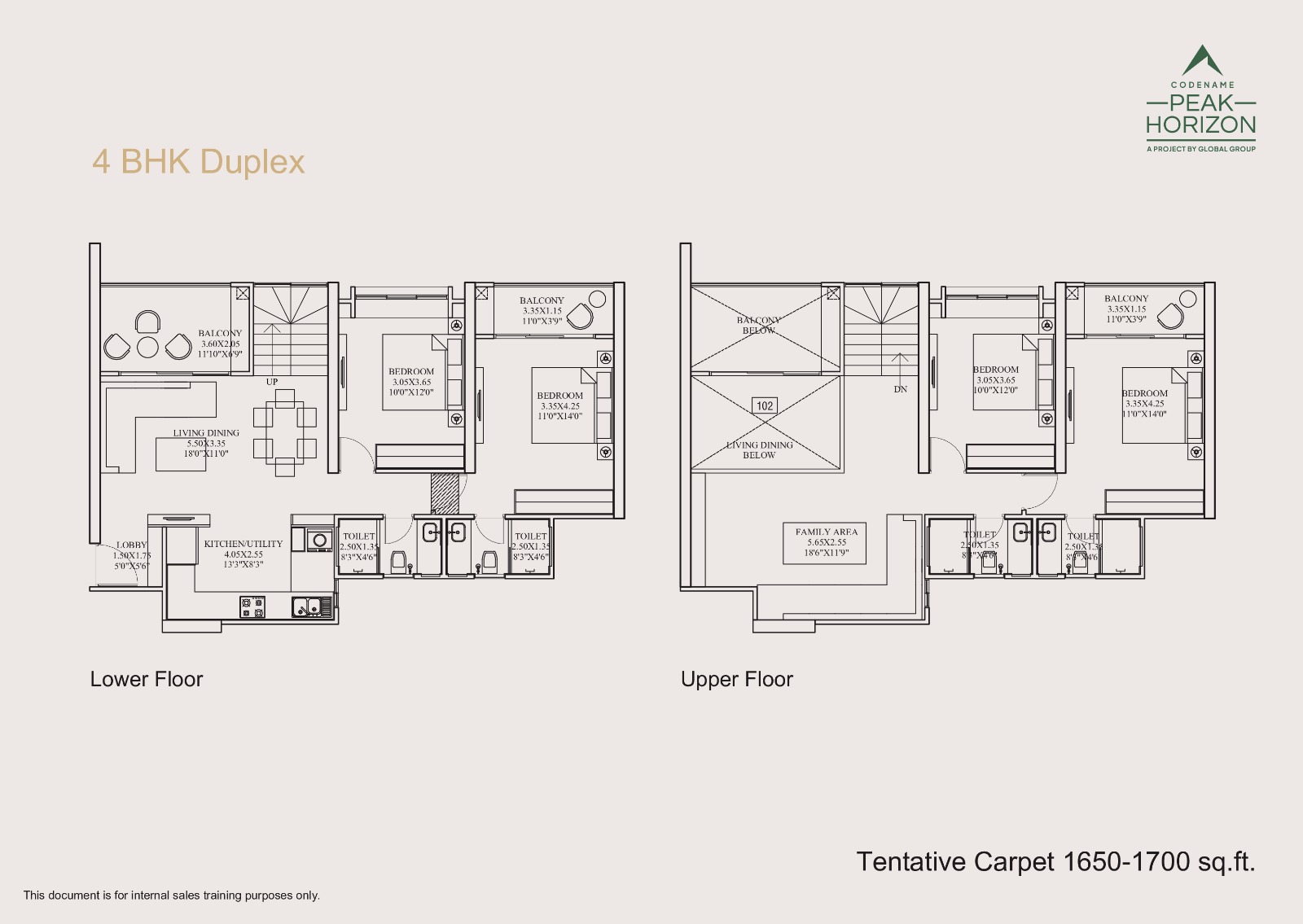 4 BHK Floor Plan - Peak Horizon